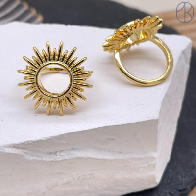 Кольцо сталь №22 цвет золото