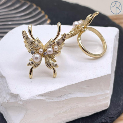 Кольцо сталь №24 цвет золото