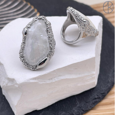 Кольцо сталь №34 цвет серебро