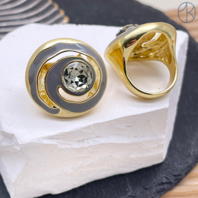 Кольцо сталь №36 цвет золото