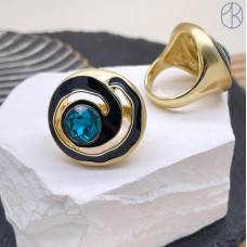 Кольцо сталь №37 цвет золото