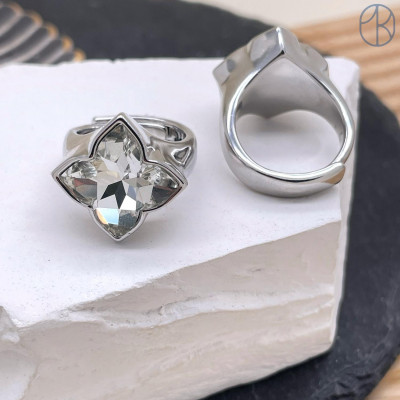 Кольцо сталь №4 цвет серебро