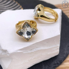 Кольцо сталь №4 цвет золото