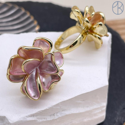 Кольцо сталь №44 цвет золото