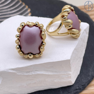 Кольцо сталь №46 цвет золото