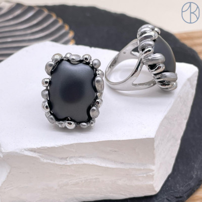 Кольцо сталь №47 цвет серебро