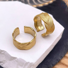 Кольцо сталь №52 цвет золото Кольцо сталь №52 цвет золото