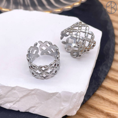 Кольцо сталь №53 цвет серебро