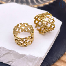 Кольцо сталь №53 цвет золото Кольцо сталь №53 цвет золото