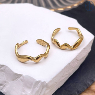 Кольцо сталь №59 цвет золото