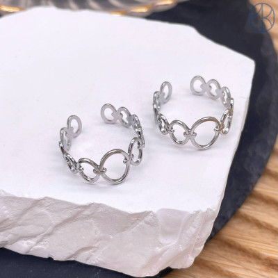 Кольцо сталь №60 цвет серебро