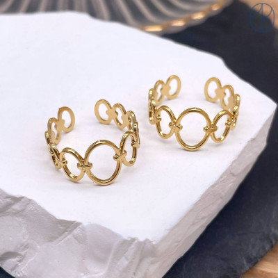 Кольцо сталь №60 цвет золото