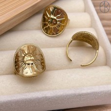 Кольцо сталь №69 цвет золото 