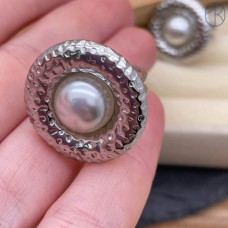 Кольцо сталь №77 цвет серебро 