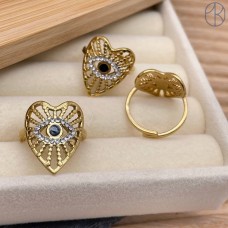 Кольцо сталь №80 цвет золото 