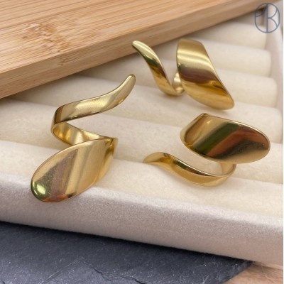 Кольцо сталь №85 цвет золото 