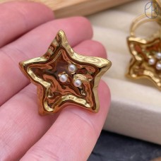 Кольцо сталь №92 цвет золото 