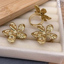 Кольцо сталь №93 цвет золото 