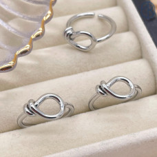 Кольцо узел цвет серебро 