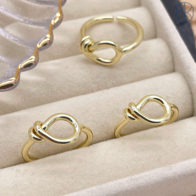 Кольцо узел цвет золото 