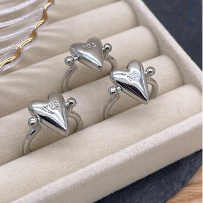 Кольцо yes/no, цвет серебро 20 мм