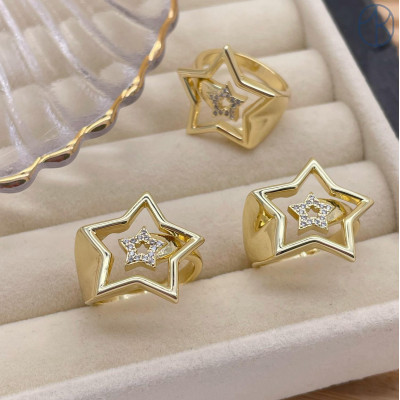 Кольцо звезда цвет золото 