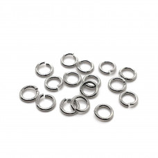 Колечки 6х1,2 мм, цвет серебро 1 гр