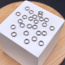 Колечки двойные сталь 4х0,5 мм 1 грамм, цвет серебро