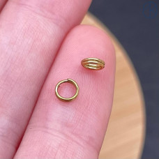 Колечки двойные сталь 4х0,5 мм уп. 10шт, цвет золото 14К