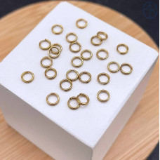 Колечки двойные сталь 4х0,5 мм уп. 10шт, цвет золото 18К