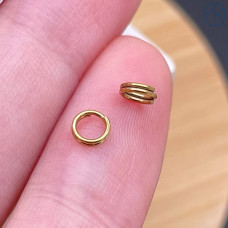Колечки двойные сталь 4х0,5 мм уп. 10шт, цвет золото 18К
