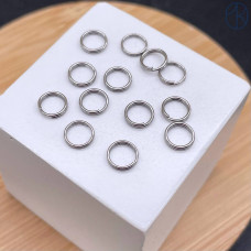 Колечки двойные сталь 6х0,6 мм 1 грамм, цвет серебро