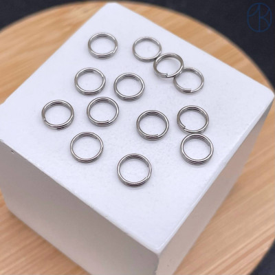 Колечки двойные сталь 6х0,6 мм 1 грамм, цвет серебро