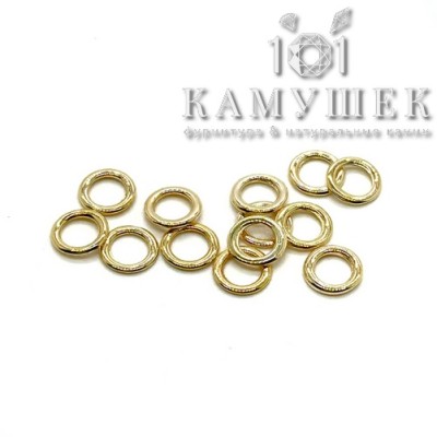 Колечки неразъемные, цвет золото уп.1 гр., 6х1 мм