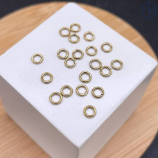 Колечки неразъемные соединительные сталь 4х0,8 мм уп. 10шт, цвет золото 14К
