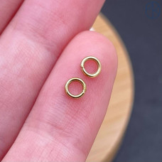 Колечки неразъемные соединительные сталь 4х0,8 мм уп. 10шт, цвет золото 14К
