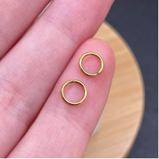 Колечки неразъемные соединительные сталь 6х0,8 мм уп. 10шт, цвет золото 18К