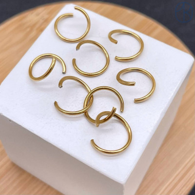 Колечки соединительные сталь 10х1 мм 1 грамм, цвет золото 18К 