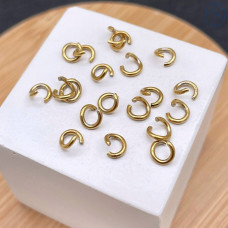 Колечки соединительные сталь 5х1 мм 1 грамм, цвет золото 18К Колечки соединительные сталь 5х1 мм 1 грамм, цвет золото 18К