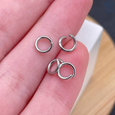 Колечки соединительные сталь 6х1 мм 1 грамм, цвет серебро Колечки соединительные сталь 6х1 мм 1 грамм, цвет серебро