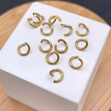 Колечки соединительные сталь 6х1 мм 1 грамм, цвет золото 18К Колечки соединительные сталь 6х1 мм 1 грамм, цвет золото 18К