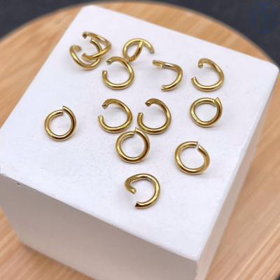 Колечки соединительные сталь 6х1 мм 1 грамм, цвет золото 18К 