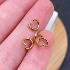 Колечки соединительные сталь 6х1 мм 1 грамм, цвет золото 18К Колечки соединительные сталь 6х1 мм 1 грамм, цвет золото 18К