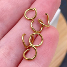 Колечки соединительные сталь 7х1 мм 1 грамм, цвет золото 18К Колечки соединительные сталь 7х1 мм 1 грамм, цвет золото 18К