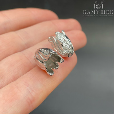 Концевик, цвет серебро 16x10 мм