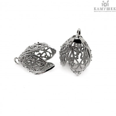 Концевик, цвет серебро 25x18 мм