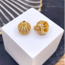 Концевик корона цирконы, цвет золото 11 мм 