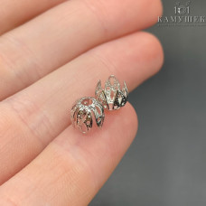 Концевик мини, цвет серебро 7х7 мм