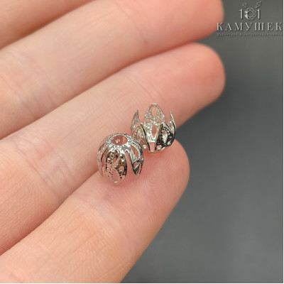 Концевик мини, цвет серебро 7х7 мм