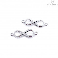 Коннектор бесконечность, цвет серебро 18х5 мм 